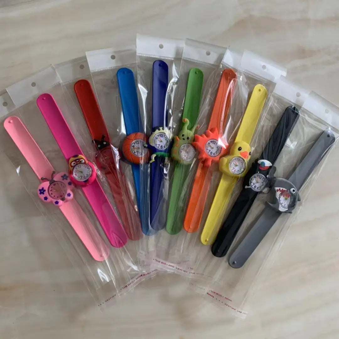 30 Cartoon Styles Children Watches Colorful Bend Slap Strap Kids Watch Girl Boy Christmas Party Gift Clock Random Style Send