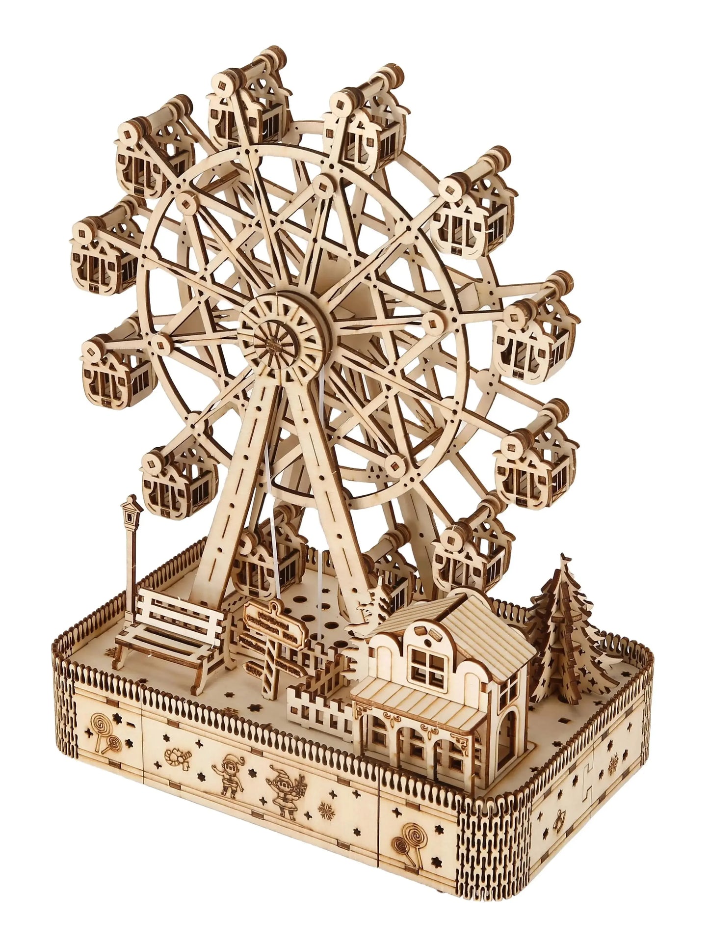 ferris wheel Model DIY 3D Wooden Puzzle Building Block Kits Assembly Toy Birthday Gift For Kids Adult Home Decor