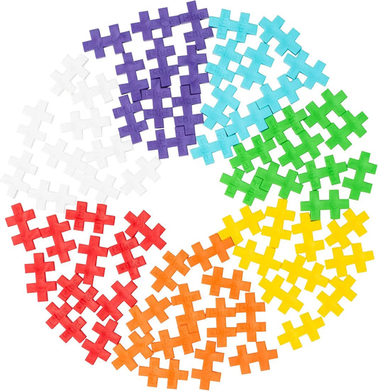 70 Piece Interlocking Building Blocks for Kids, Open Ended Connecting Toys, STEM Bin Classroom Mini Manipulatives - Rainbow Mix