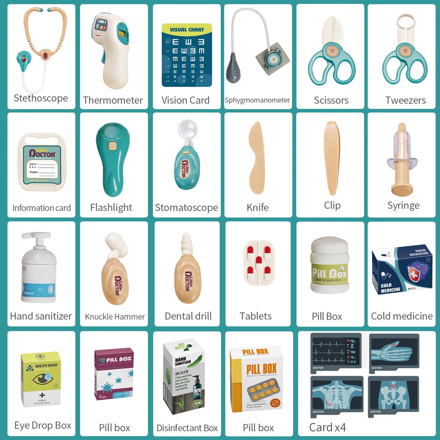 Children's Doctor Toy Set Role-Playing Injection and Stethoscope Simulation for Medical Play Birthday Gift for Boys and Girls