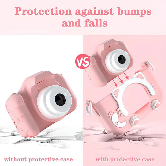 Kids Camera Toys Mini Camera Kids Digital Camera With Video Cartoon Soft Silicone Cover 32GB SD Card For Boy Girl Gift