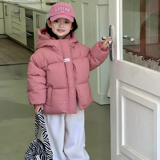 Girls' Coat Boys' Winter Cotton Clothes Children's Warm Hooded Outerwear 2025 New Fashion Parkas Kids Autumn Casual Jacket