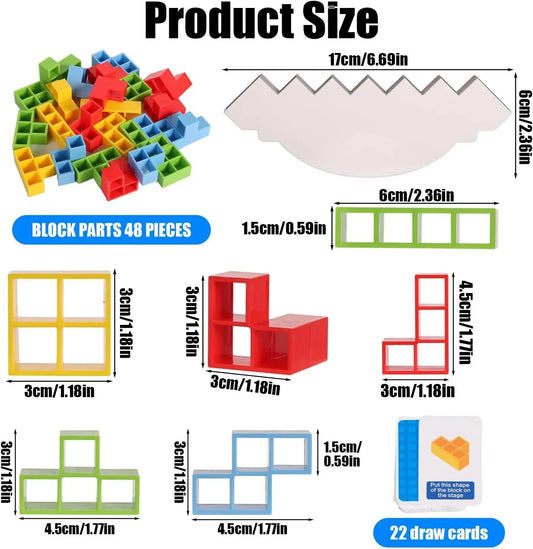 32pcs Tower Balance Stacking Blocks Game, Balance Blocks Stacking Game Set Board Games for Kids and Adults Board Games for 2 Pla