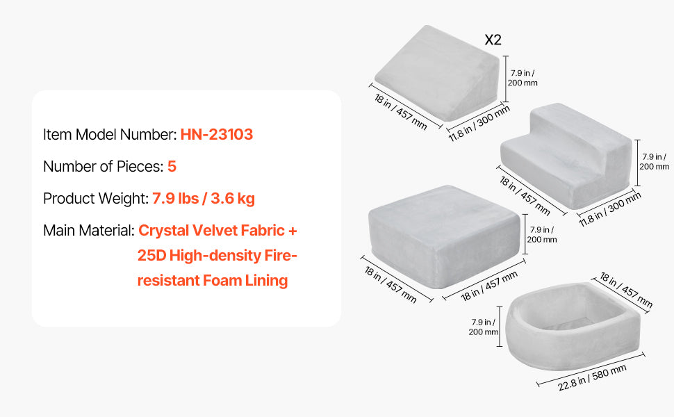 SucceBuy 5PCS Baby Foam Climbing Blocks Toys with Ball Pit Kids Indoor Climb and Crawl Activity Playset for Toddlers Crawling