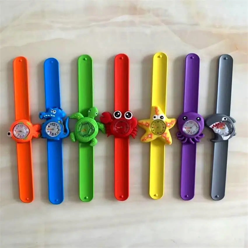 30 Cartoon Styles Children Watches Colorful Bend Slap Strap Kids Watch Girl Boy Christmas Party Gift Clock Random Style Send