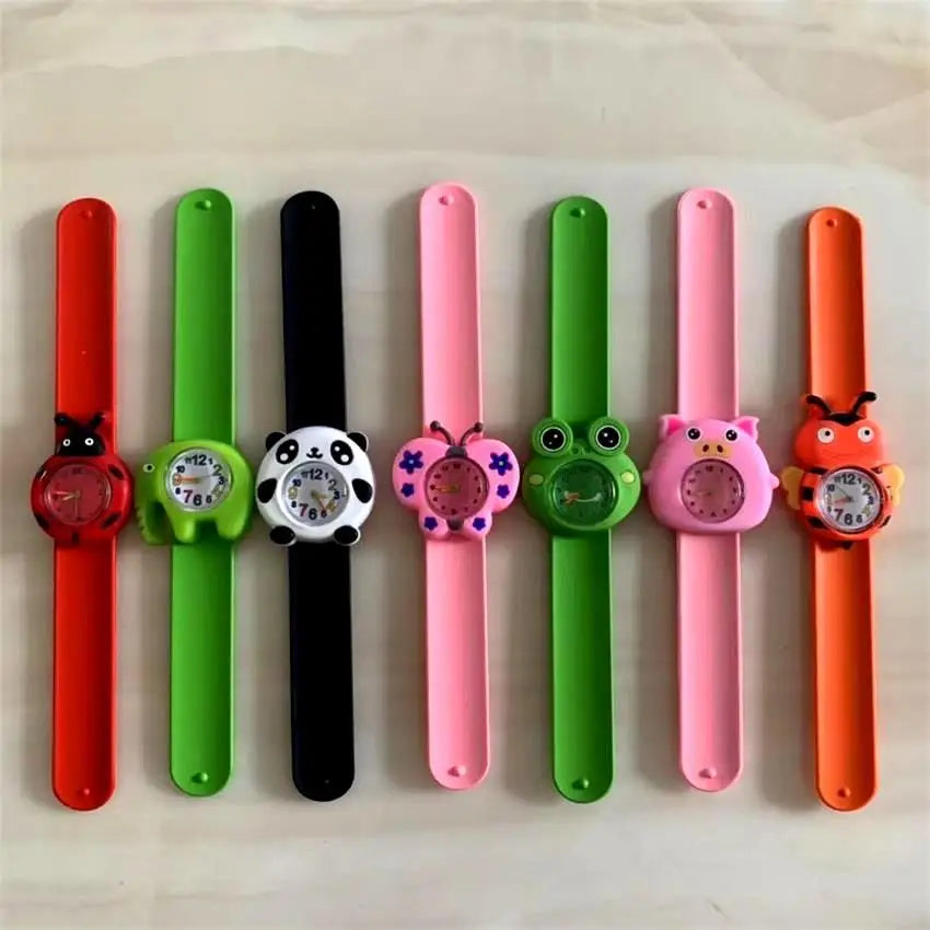 30 Cartoon Styles Children Watches Colorful Bend Slap Strap Kids Watch Girl Boy Christmas Party Gift Clock Random Style Send