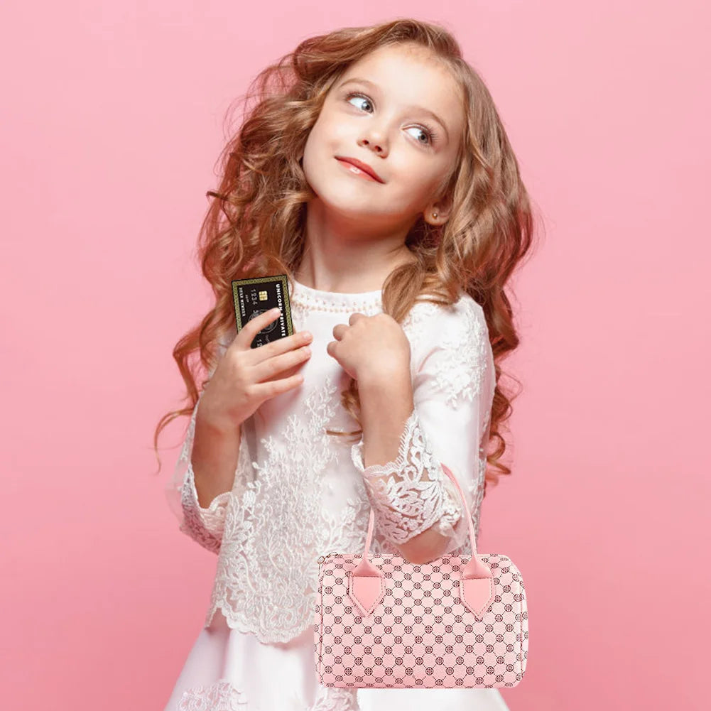 Little Girls Play Purse Princess Gifts 32 Pcs Toddler Purse Cell Phone/Makeup/Keys Kids Pretend Play Purse Girls Birthday Gifts