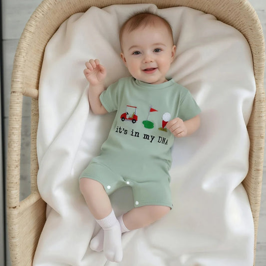 Infant Boy Romper with Cute Animal Print and Snap Closure for Easy Diaper Changes - Adorable Newborn  for Summer Fun