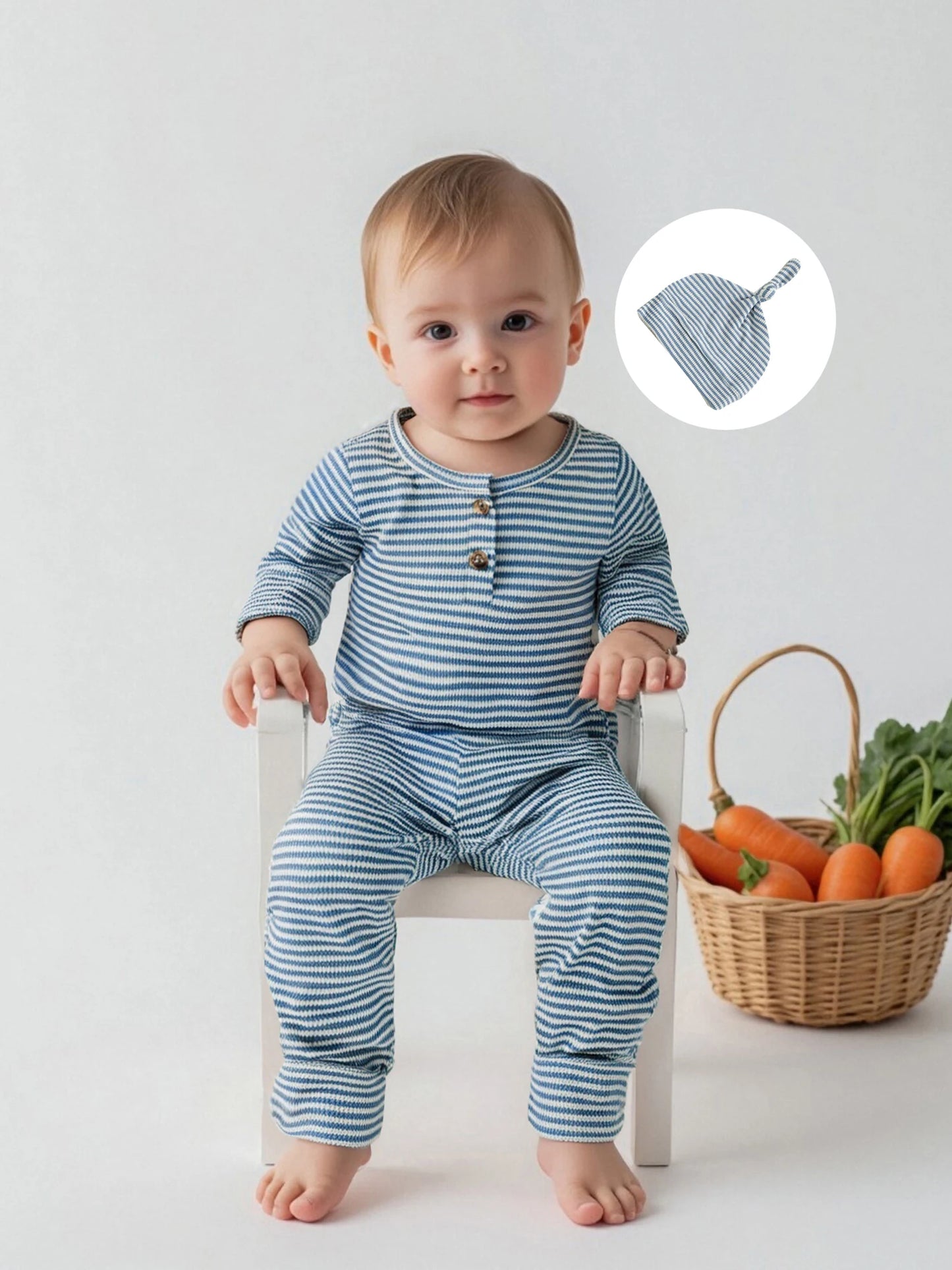 Newborn Baby Winter Outfit Set Knitted Sweater Hoodie Long Sleeve Romper Pants Hat 4 Pcs Warm Clothing Set for Boys Girls