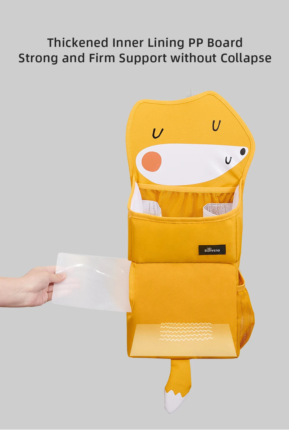 Sunveno Cartoon Baby Crib Hanging Storage Bag, Multi-functional Organizer for Baby Supplies Baby Room Decor