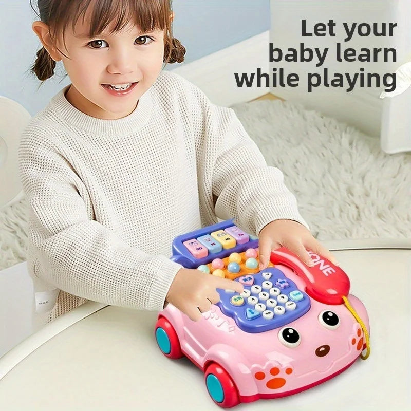 Baby Phone Toy, Baby Toy Phone Cartoon Baby Piano Music Light Toy Children Pretend Phone, Kids Cell Phone Interactive Toy Gift