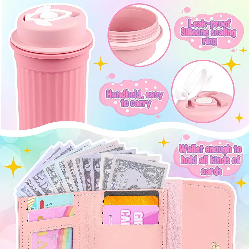 Little Girls Play Purse Princess Gifts 32 Pcs Toddler Purse Cell Phone/Makeup/Keys Kids Pretend Play Purse Girls Birthday Gifts