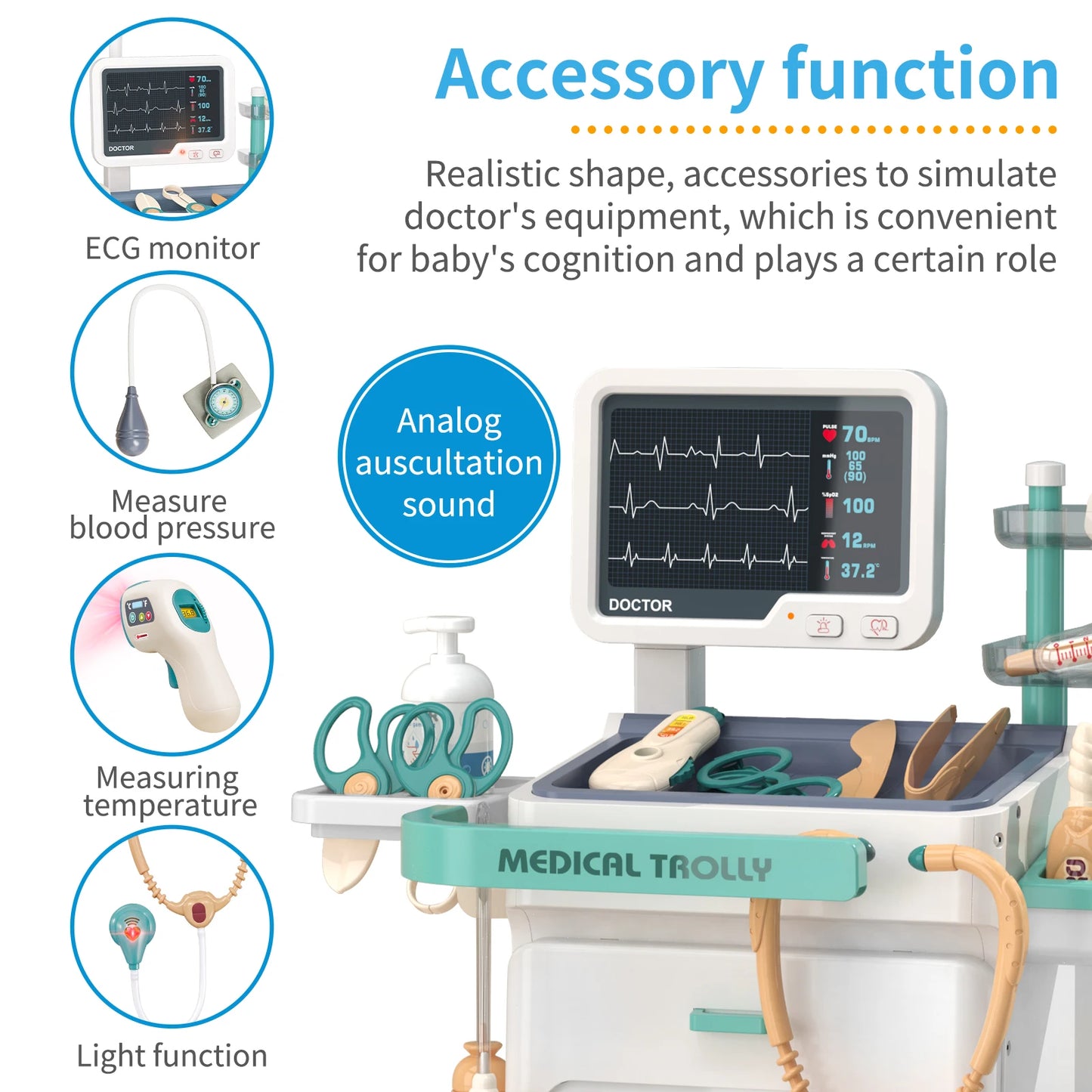 Children's Doctor Toy Set Role-Playing Injection and Stethoscope Simulation for Medical Play Birthday Gift for Boys and Girls