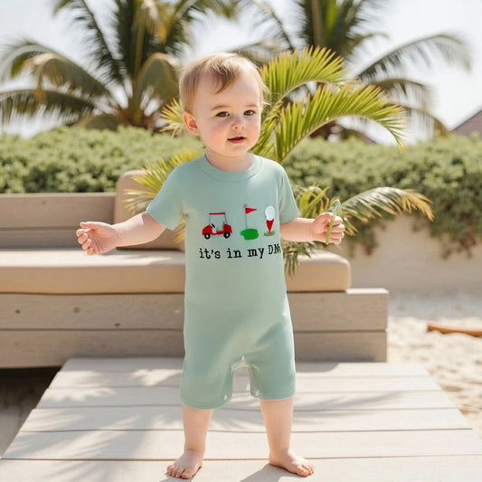 Infant Boy Romper with Cute Animal Print and Snap Closure for Easy Diaper Changes - Adorable Newborn  for Summer Fun