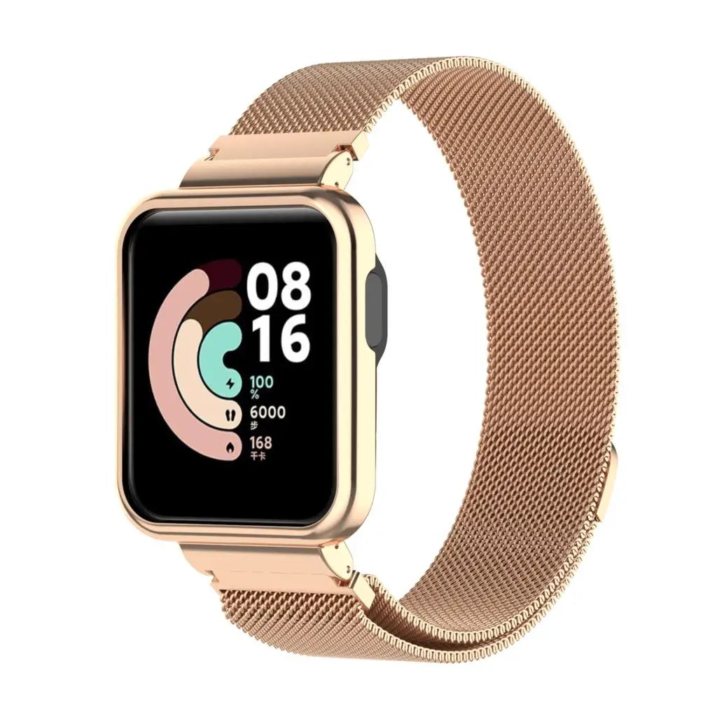 Milanese loop For Xiaomi Mi Watch Lite strap Metal Magnetic Band Redmi watch 2 lite/Redmi watch 1 2/Horloge 2 Bracelet+Case