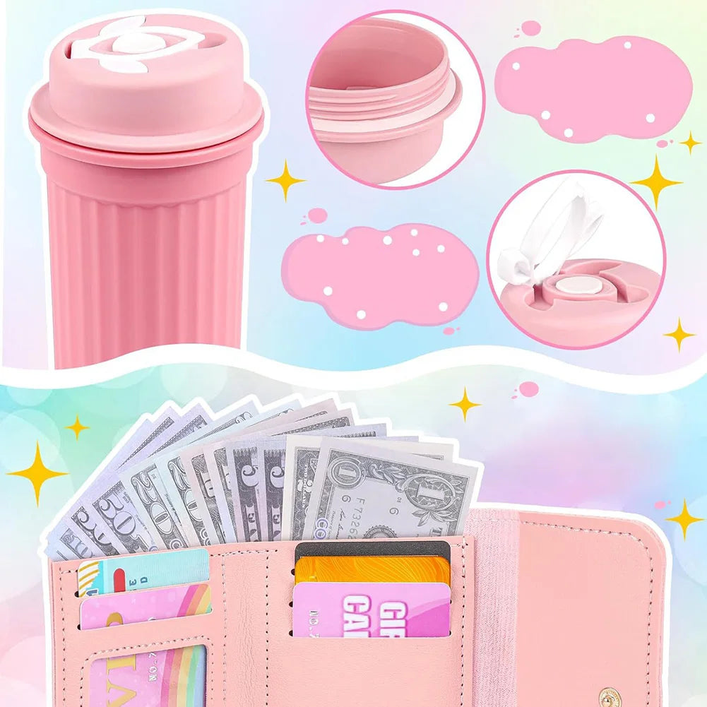 Little Girls Play Purse Princess Gifts 32 Pcs Toddler Purse Cell Phone/Makeup/Keys Kids Pretend Play Purse Girls Birthday Gifts